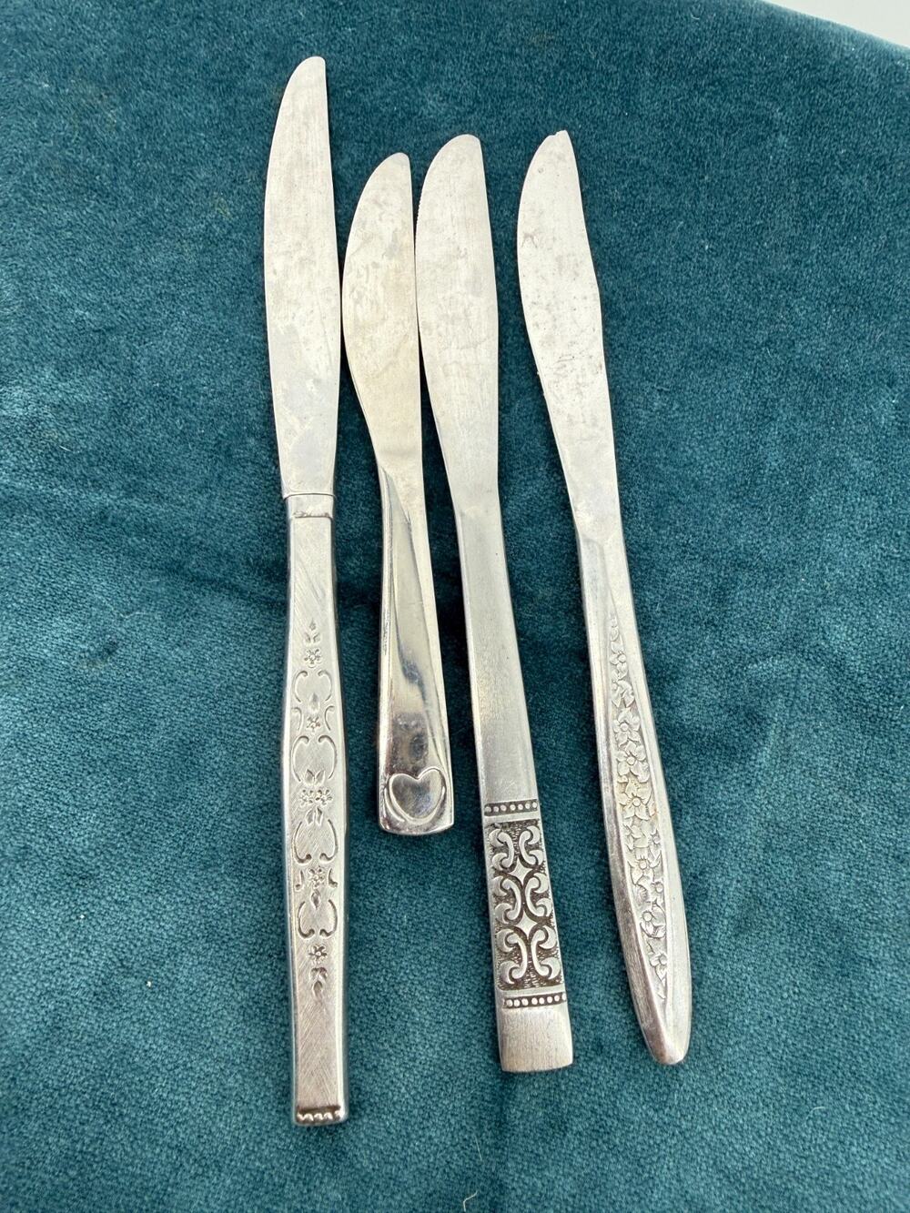 Mixed Flatware Knives Lot Stainless Steel Scrap Craft Jewelry Making Replacement